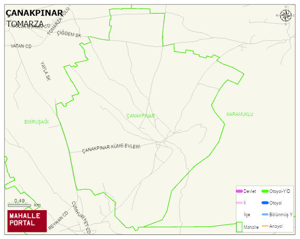 ÇANAKPINAR Mahallesi Haritası | Yükselti ve Doğa Özellikleri