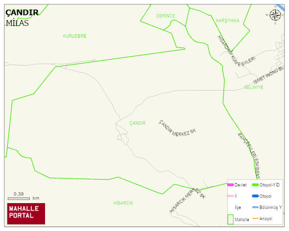 ÇANDIR Mahallesi Haritası | İnteraktif Köy ve Mahalle Sınırları
