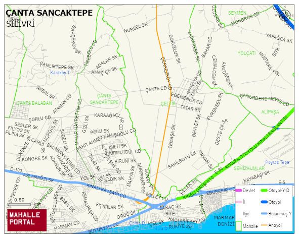 ÇANTA SANCAKTEPE Mahallesi Haritası | Detaylı Köy ve Mahalle Görünümü