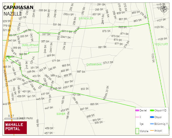 ÇAPAHASAN Mahallesi Haritası | Coğrafi Yapı ve Detaylı Haritası