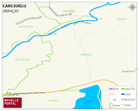 CARCIOĞLU Köyü Haritası | Coğrafi Yapı ve Detaylı Haritası