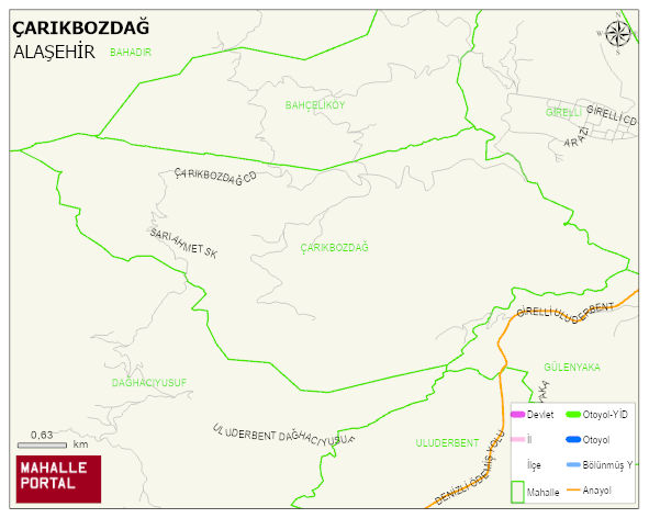 ÇARIKBOZDAĞ Mahallesi Haritası | Dağlar, Ovalar ve Akarsu Bilgileri
