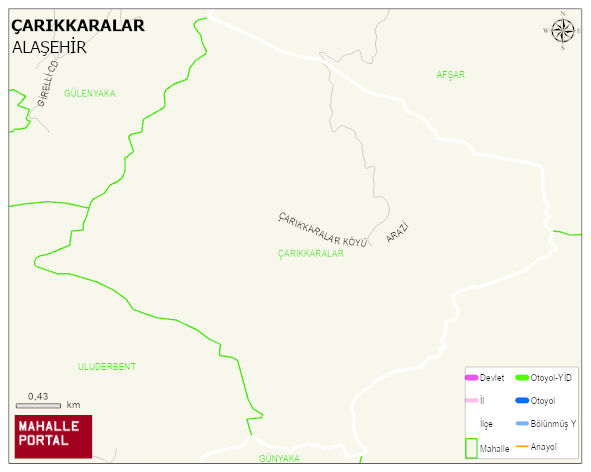 ÇARIKKARALAR Mahallesi Haritası | Coğrafi Yapı ve Detaylı Haritası