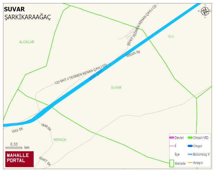 ÇARIKSARAYLAR BELDESİ SUVAR Mahallesi Haritası | İnteraktif Köy ve Mahalle Sınırları