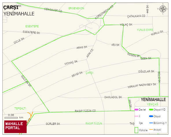 ÇARŞI Mahallesi Haritası | Dağlar, Ovalar ve Akarsu Bilgileri