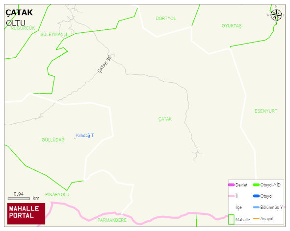 ÇATAK Mahallesi Haritası | Yükselti ve Doğa Özellikleri