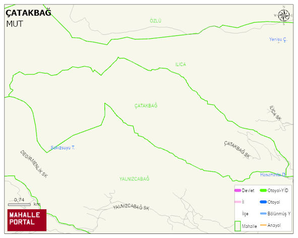 ÇATAKBAĞ Mahallesi Haritası | Yükselti ve Doğa Özellikleri