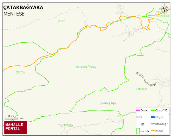 ÇATAKBAĞYAKA Mahallesi Haritası | Sayısal Bölge Görünümü