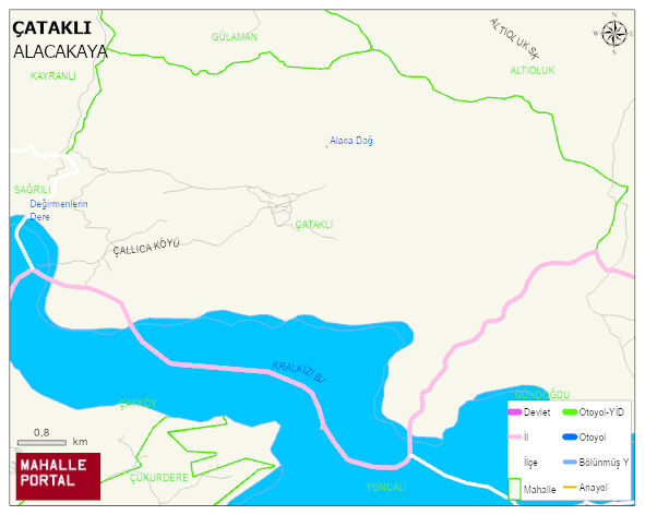 ÇATAKLI Köyü Haritası | Dağlar, Ovalar ve Akarsu Bilgileri