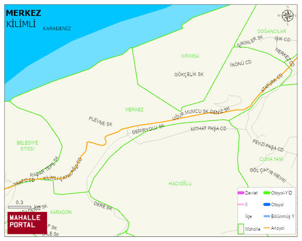 ÇATALAĞZI BELDESİ MERKEZ Mahallesi Haritası | Güncel Mahalle ve Köy Haritası