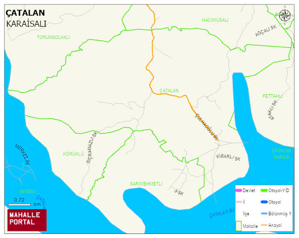ÇATALAN Mahallesi Haritası | Yükselti ve Doğa Özellikleri