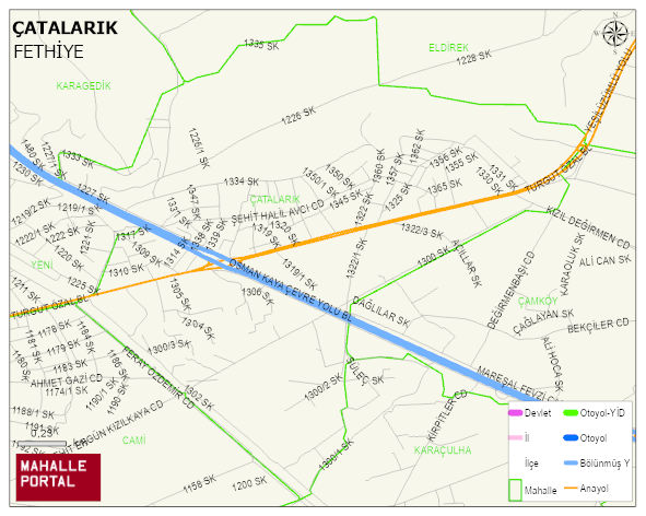 ÇATALARIK Mahallesi Haritası | Mahalle ve Köy Sınırı