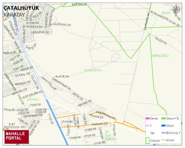 ÇATALHÜYÜK Mahallesi Haritası | Mahalle ve Köy Sınırı