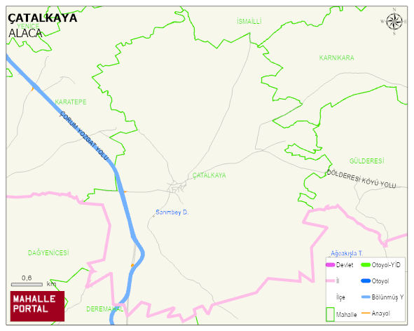 ÇATALKAYA Köyü Haritası | Dağlar, Ovalar ve Akarsu Bilgileri