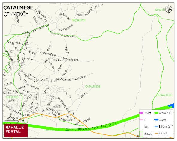 ÇATALMEŞE Mahallesi Haritası | İnteraktif Köy ve Mahalle Sınırları