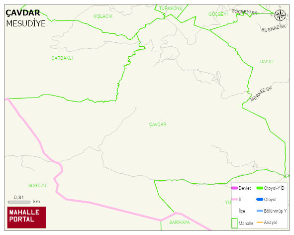 ÇAVDAR Mahallesi Haritası | Mahalle Sokak Haritası