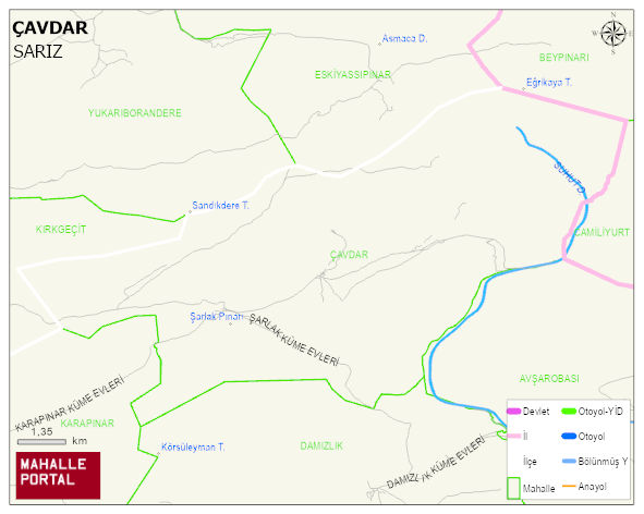 ÇAVDAR Mahallesi Haritası | Detaylı Köy ve Mahalle Görünümü