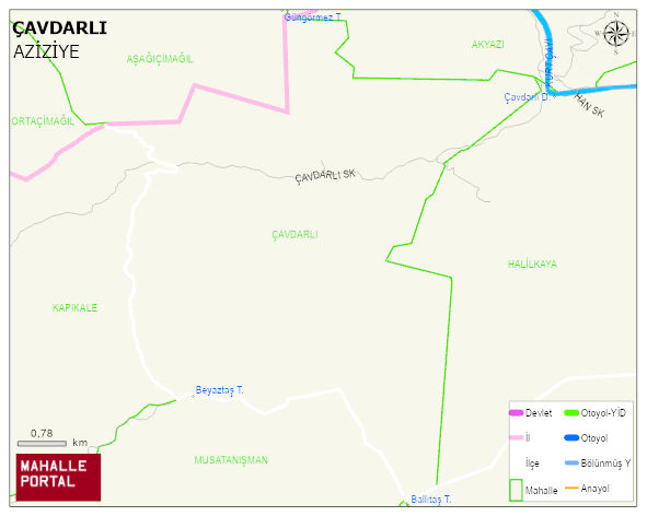ÇAVDARLI Mahallesi Haritası | Sayısal Bölge Görünümü