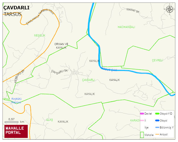 ÇAVDARLI Mahallesi Haritası | Yükselti ve Doğa Özellikleri