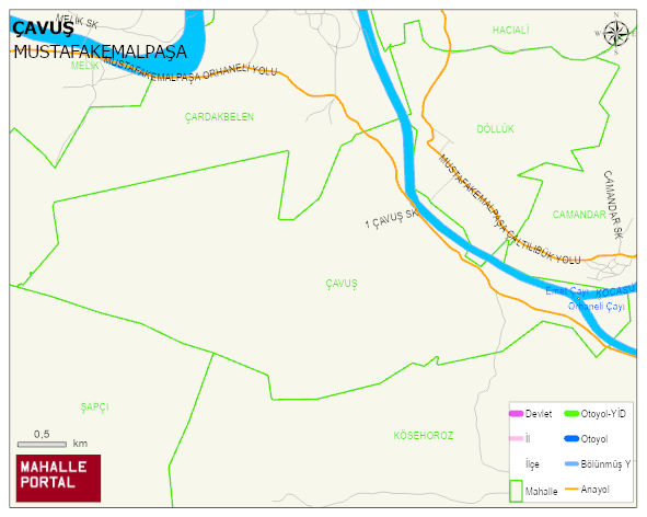 ÇAVUŞ Mahallesi Haritası | İnteraktif Köy ve Mahalle Sınırları