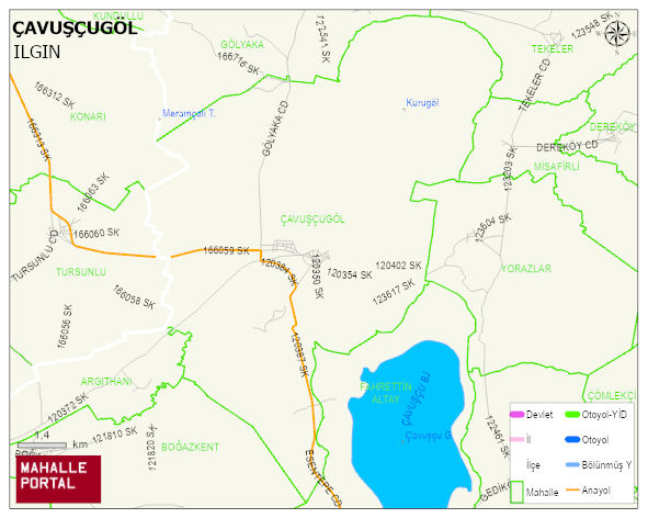 ÇAVUŞÇUGÖL Mahallesi Haritası | Coğrafi Yapı ve Detaylı Haritası