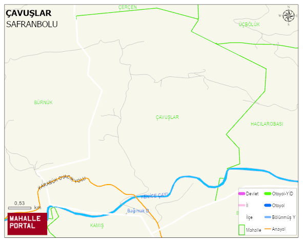 ÇAVUŞLAR Köyü Haritası | Mahalle ve Köy Sınırı