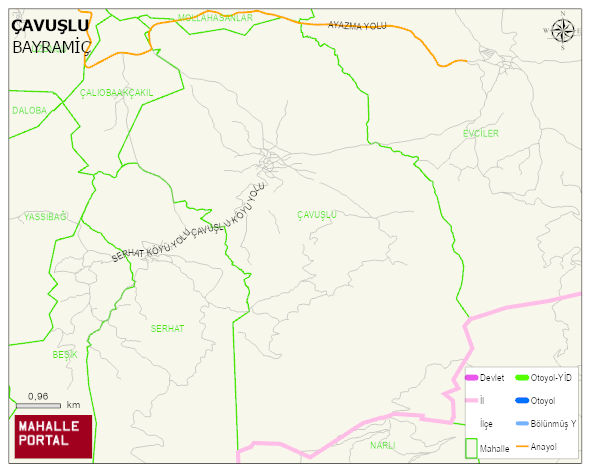ÇAVUŞLU Köyü Haritası | İnteraktif Köy ve Mahalle Sınırları