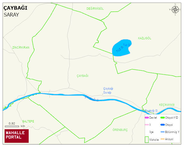 ÇAYBAĞI Mahallesi Haritası | Mahalle ve Köy Sınırı