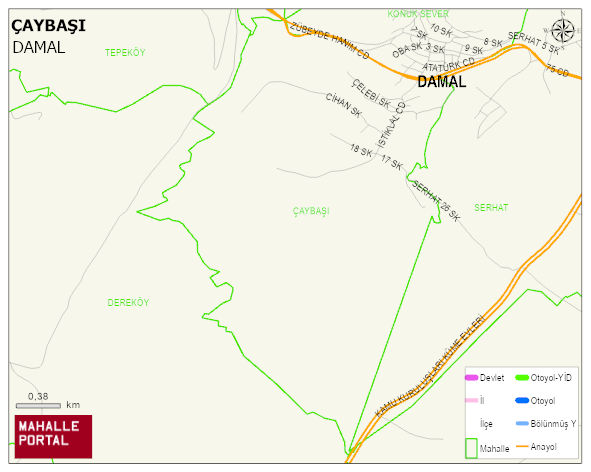 ÇAYBAŞI Mahallesi Haritası | Coğrafi Yapı ve Detaylı Haritası