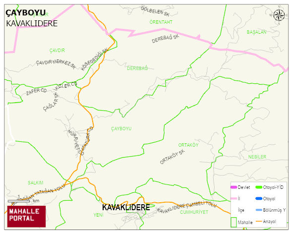 ÇAYBOYU Mahallesi Haritası | Yükselti ve Doğa Özellikleri