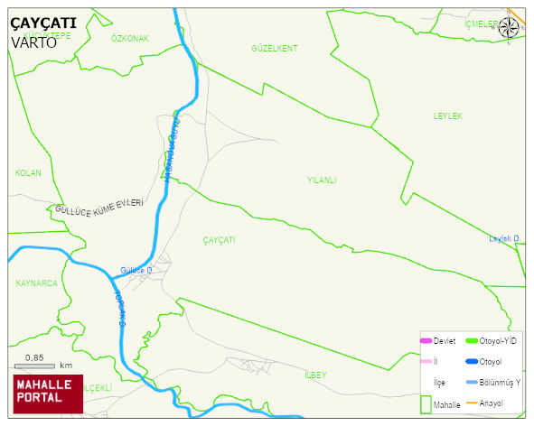 ÇAYÇATI Köyü Haritası | İnteraktif Köy ve Mahalle Sınırları
