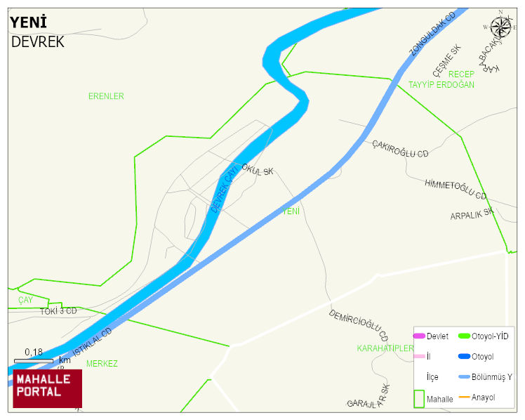 ÇAYDEĞİRMENİ BELDESİ YENİ Mahallesi Haritası | Güncel Mahalle ve Köy Haritası