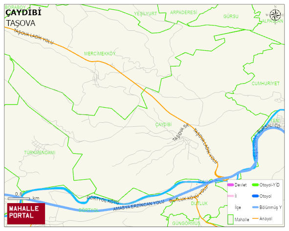 ÇAYDİBİ Köyü Haritası | Dağlar, Ovalar ve Akarsu Bilgileri