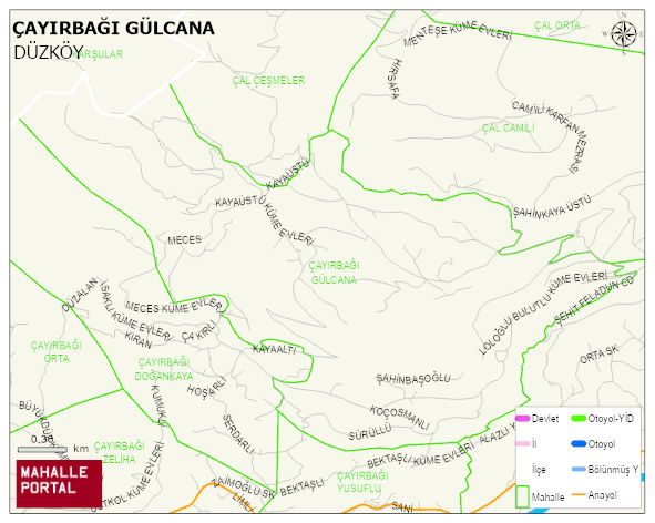 ÇAYIRBAĞI GÜLCANA Mahallesi Haritası | Detaylı Köy ve Mahalle Görünümü