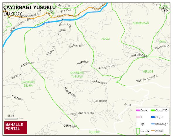 ÇAYIRBAĞI YUSUFLU Mahallesi Haritası | Coğrafi Yapı ve Detaylı Haritası