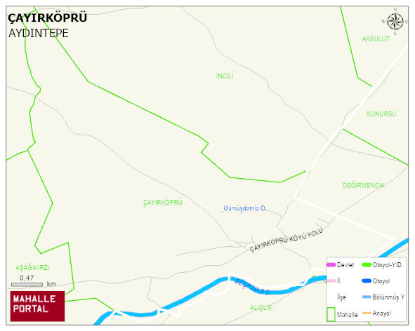 ÇAYIRKÖPRÜ Köyü Haritası | Mahalle ve Köy Sınırı
