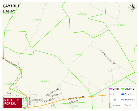 ÇAYIRLI Köyü Haritası | Yükselti ve Doğa Özellikleri