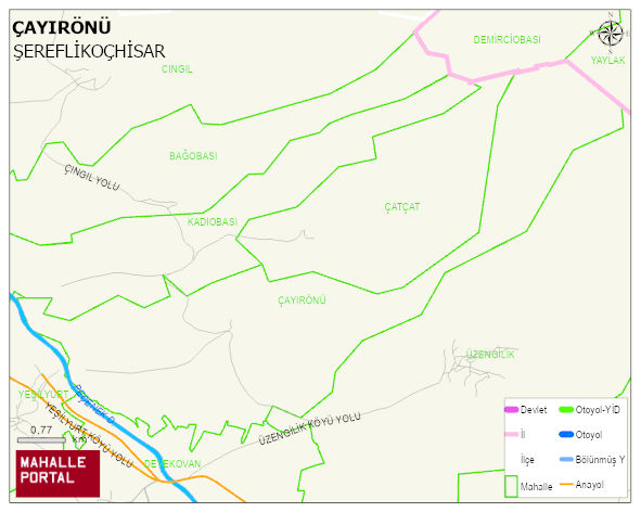 ÇAYIRÖNÜ Mahallesi Haritası | Dağlar, Ovalar ve Akarsu Bilgileri