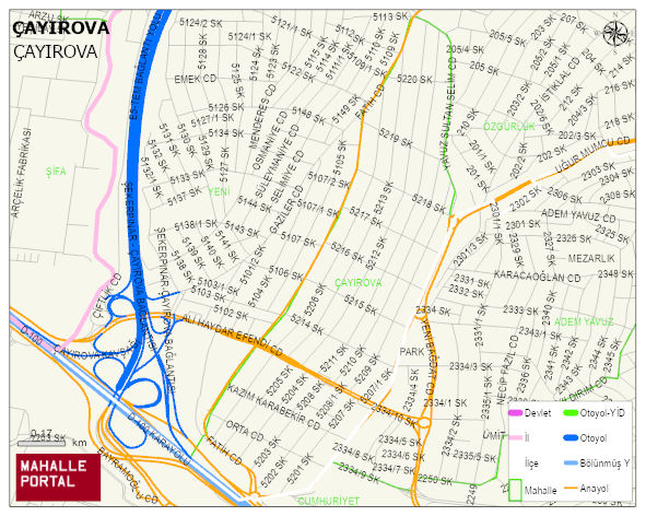 ÇAYIROVA Mahallesi Haritası | Güncel Mahalle ve Köy Haritası