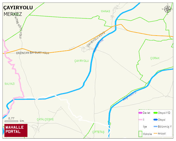 ÇAYIRYOLU Köyü Haritası | Mahalle ve Köy Sınırı
