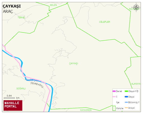 ÇAYKAŞI Köyü Haritası | Mahalle ve Köy Sınırı