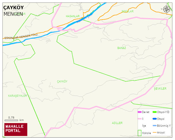 ÇAYKÖY Köyü Haritası | Mahalle ve Köy Sınırı
