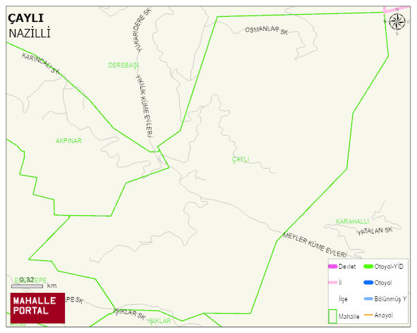 ÇAYLI Mahallesi Haritası | Mahalle ve Köy Sınırı