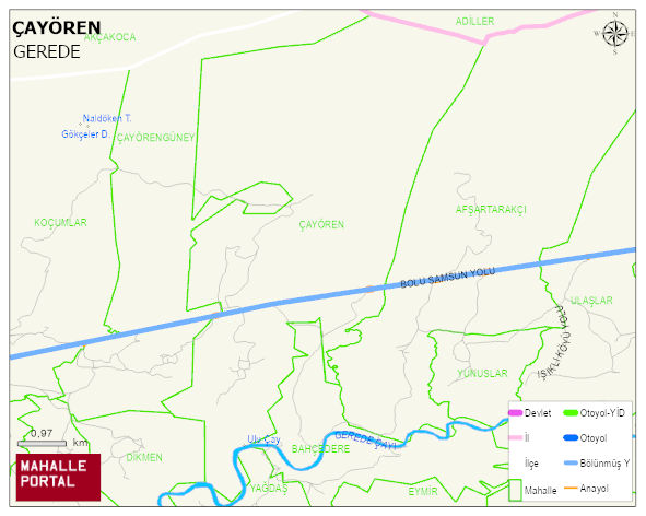ÇAYÖREN Köyü Haritası | Detaylı Köy ve Mahalle Görünümü