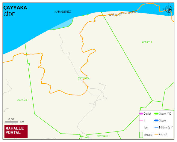 ÇAYYAKA Köyü Haritası | Mahalle ve Köy Sınırı