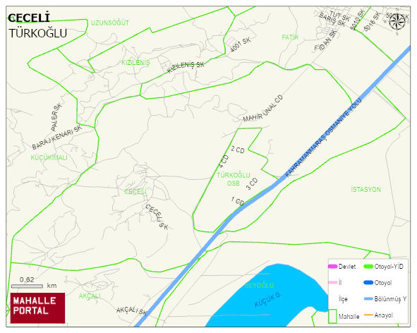 CECELİ Mahallesi Haritası | Mahalle ve Köy Sınırı