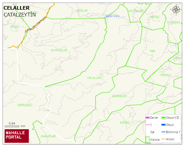 CELALLER Köyü Haritası | Detaylı Köy ve Mahalle Görünümü