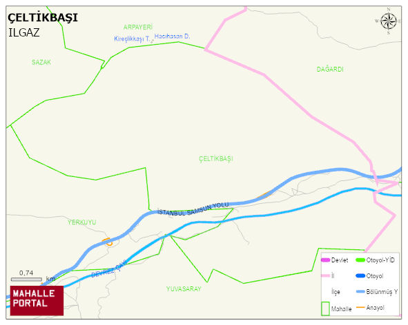 ÇELTİKBAŞI Köyü Haritası | Sayısal Bölge Görünümü