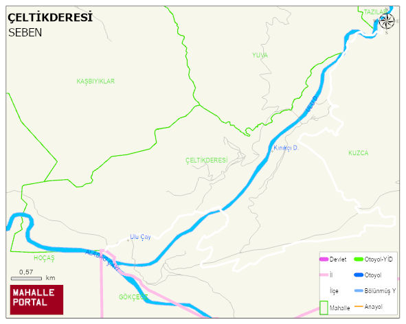 ÇELTİKDERESİ Köyü Haritası | Yükselti ve Doğa Özellikleri