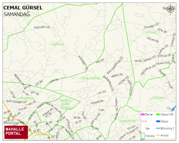 CEMAL GÜRSEL Mahallesi Haritası | Dağlar, Ovalar ve Akarsu Bilgileri